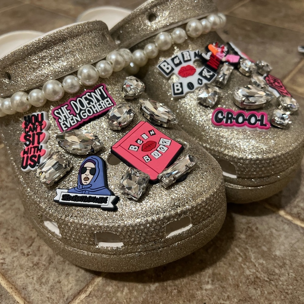 Mean Girls platform glitter crocs ✨